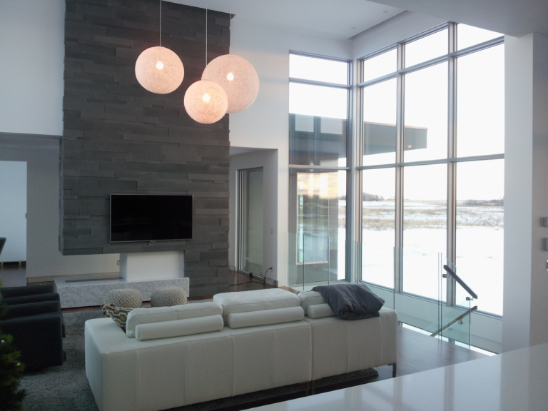 feature window wall made of fiberglass windows from Dundela Window and Door